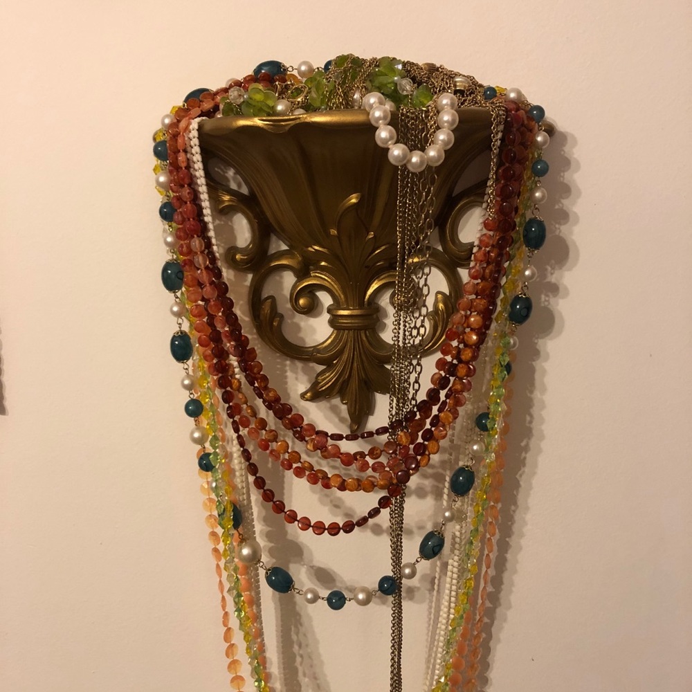 Vintage gold wall planter